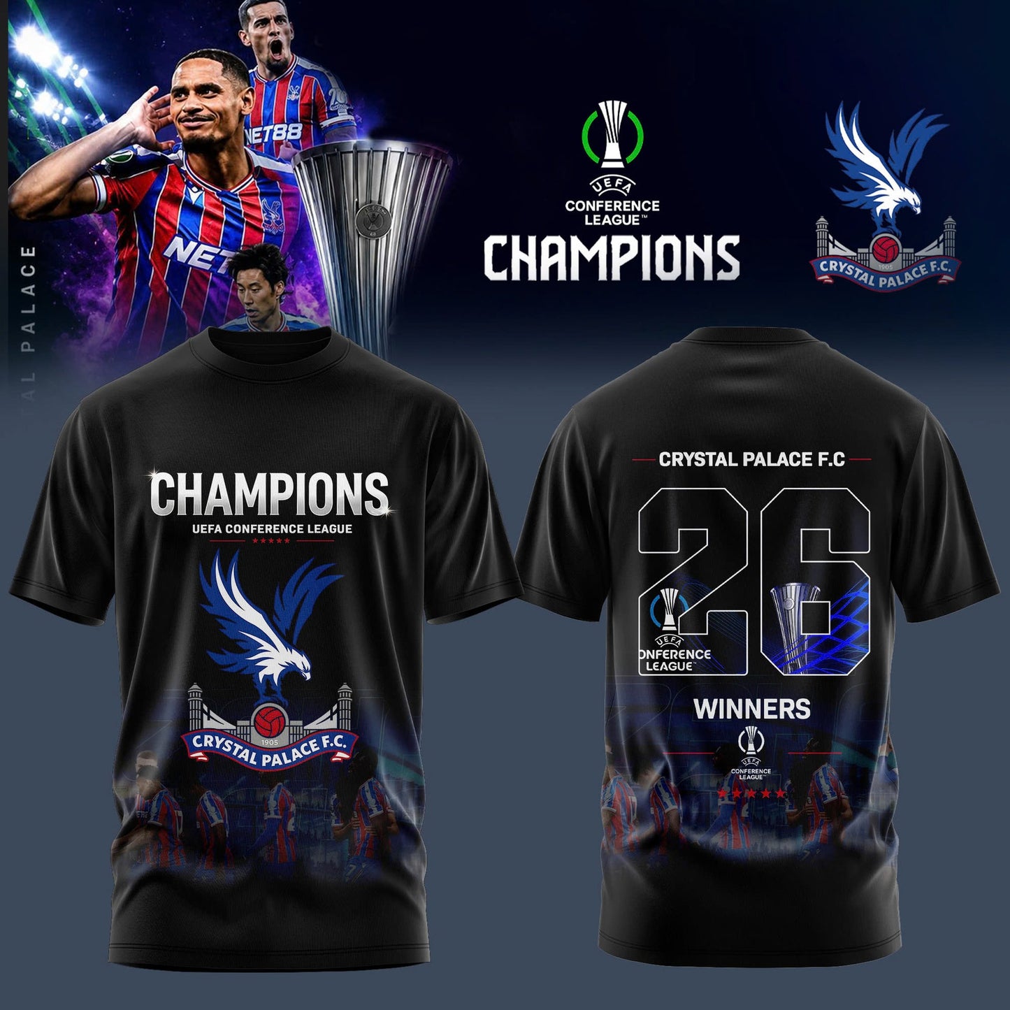 PREMIUM CRY X THANK FOR MEMORIES  UEFA Conference League Winners Shirt  V11 NDT LVH 280526