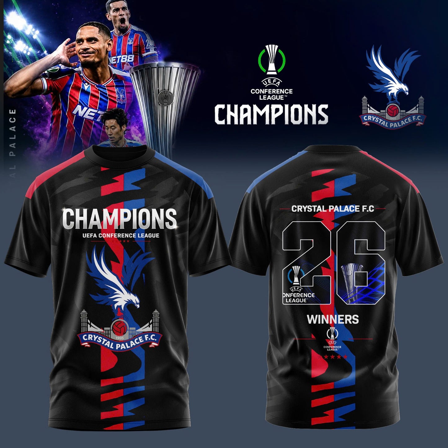 PREMIUM CRY X THANK FOR MEMORIES  UEFA Conference League Winners Shirt  V18 NDT LVH 280526