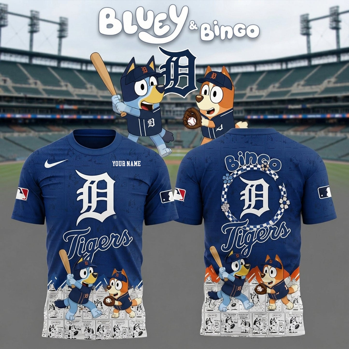 PREMIUM MLB X DT Bluey & Bingo Comic Shirt NDT NHM 260526