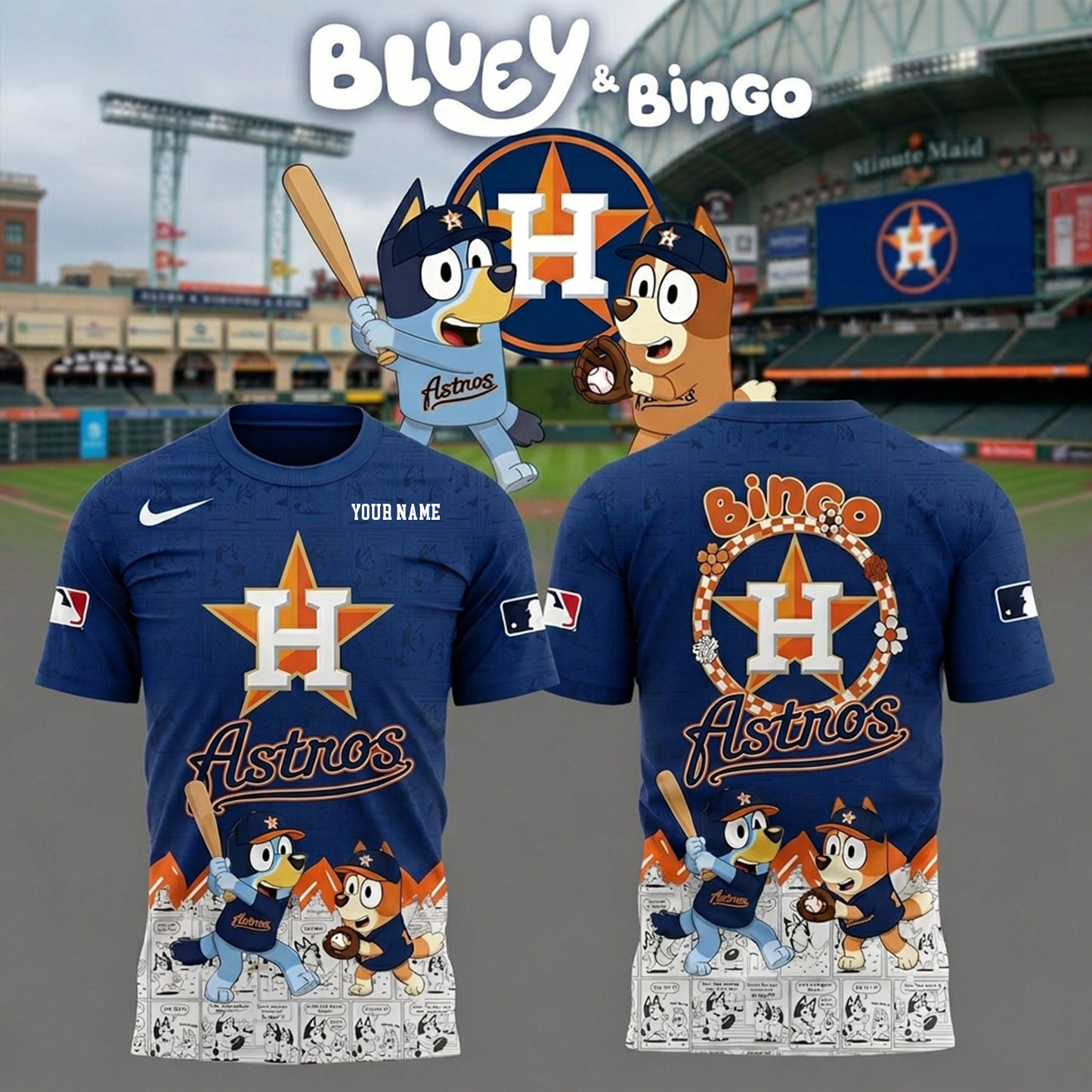 PREMIUM MLB X HA Bluey & Bingo Comic Shirt NDT NHM 260526