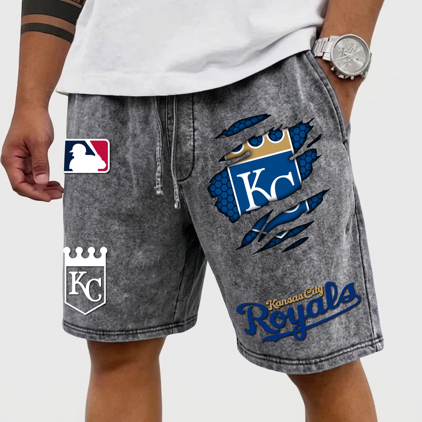 PREMIUM MLB X KCR WASH SHORT FOR SUMMERS HOLIDAY NDT VHM 080426