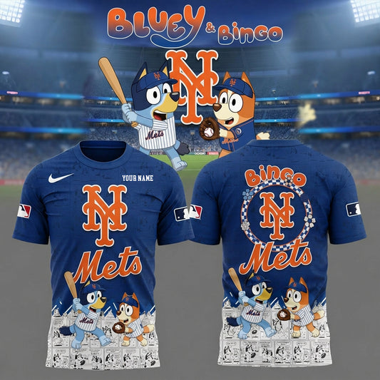 PREMIUM MLB X NYM Bluey & Bingo Comic Shirt NDT NHM 260526
