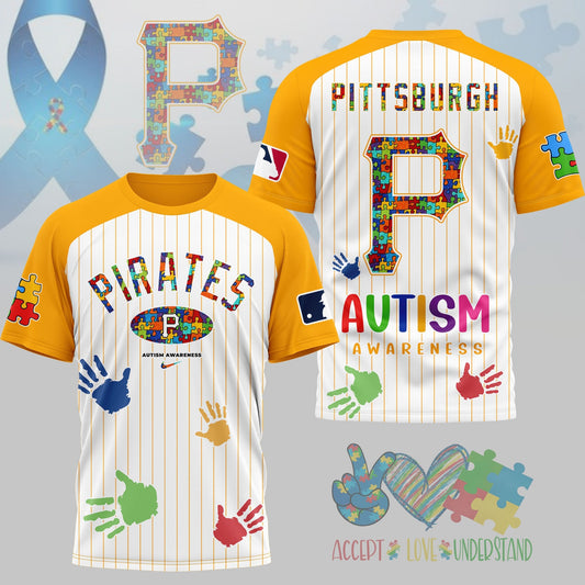 PREMIUM MLB X PIT Autism Support 3D Shirt Limited Editions NDT NHM 080426
