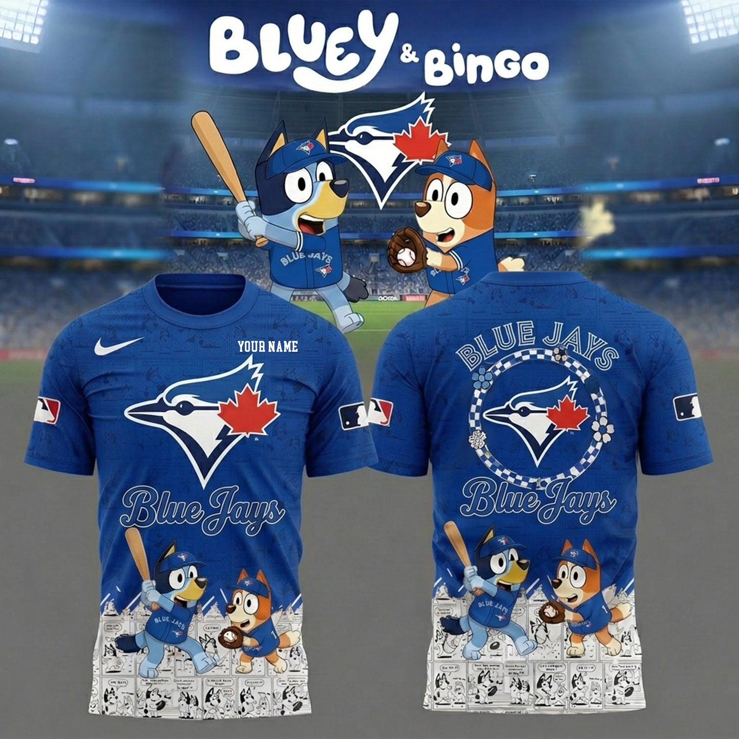 PREMIUM MLB X TBJ Bluey & Bingo Comic Shirt NDT NHM 260526