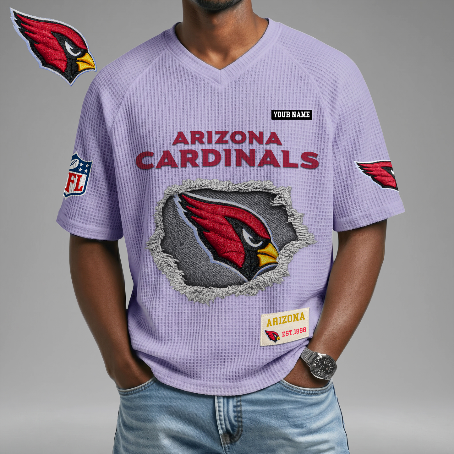 PREMIUM NFL X AC Game Day Waffle V-neck T-shirt 110626