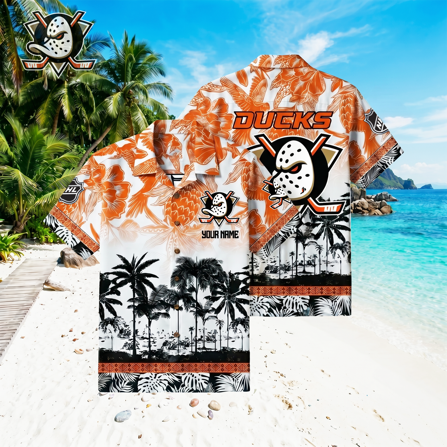 PREMIUM NHL X AD Floral With Parrots Hawaiian Shirt NDT VHM 060526