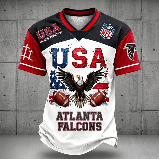 PREMIUM NFL X AF 250TH anniversary LUXURY V-Neck T- Shirt 130626