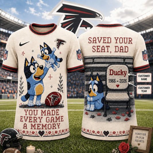 PREMIUM NFL X AF Custom Premium NFL 3D Faux-Stitch Dad Memorial Shirt NDT NTN 220526