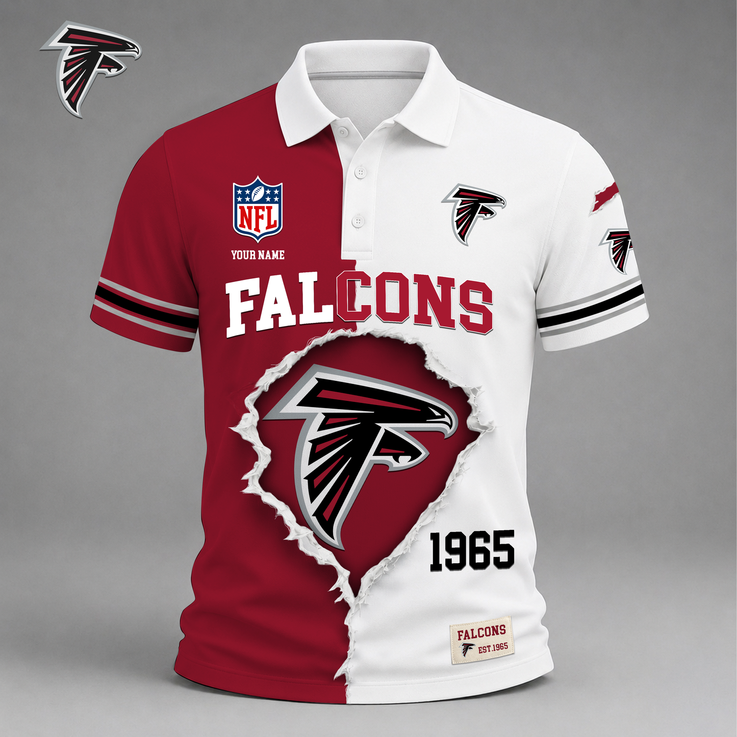 PREMIUM NFL X AF LUXURY V-Neck POLO SHIRT 150626
