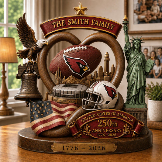 PREMIUM NFL X ARI Team Mix 250th Anniversary Acrylic Block Plaque Custom Name  120626