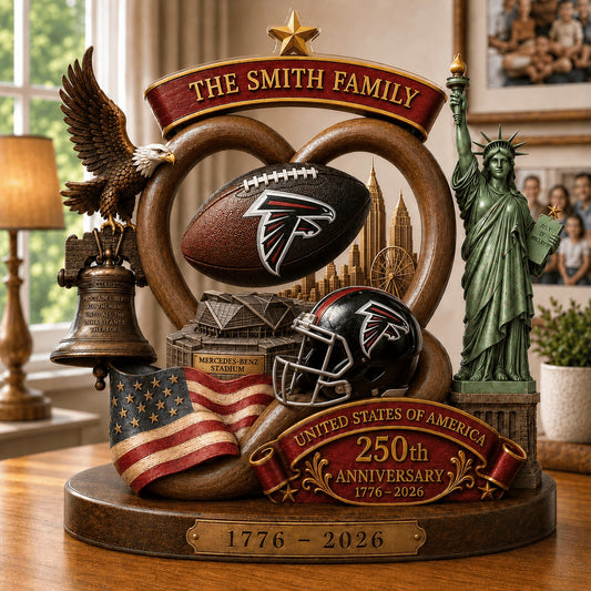 PREMIUM NFL X ATL Team Mix 250th Anniversary Acrylic Block Plaque Custom Name  120626