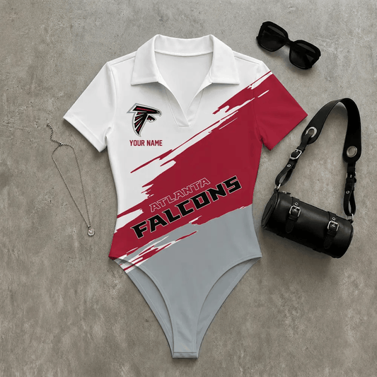 PREMIUM NFL X ATL Women's Slim-Fit V-Neck Polo Bodysuit NDT LVH 270526