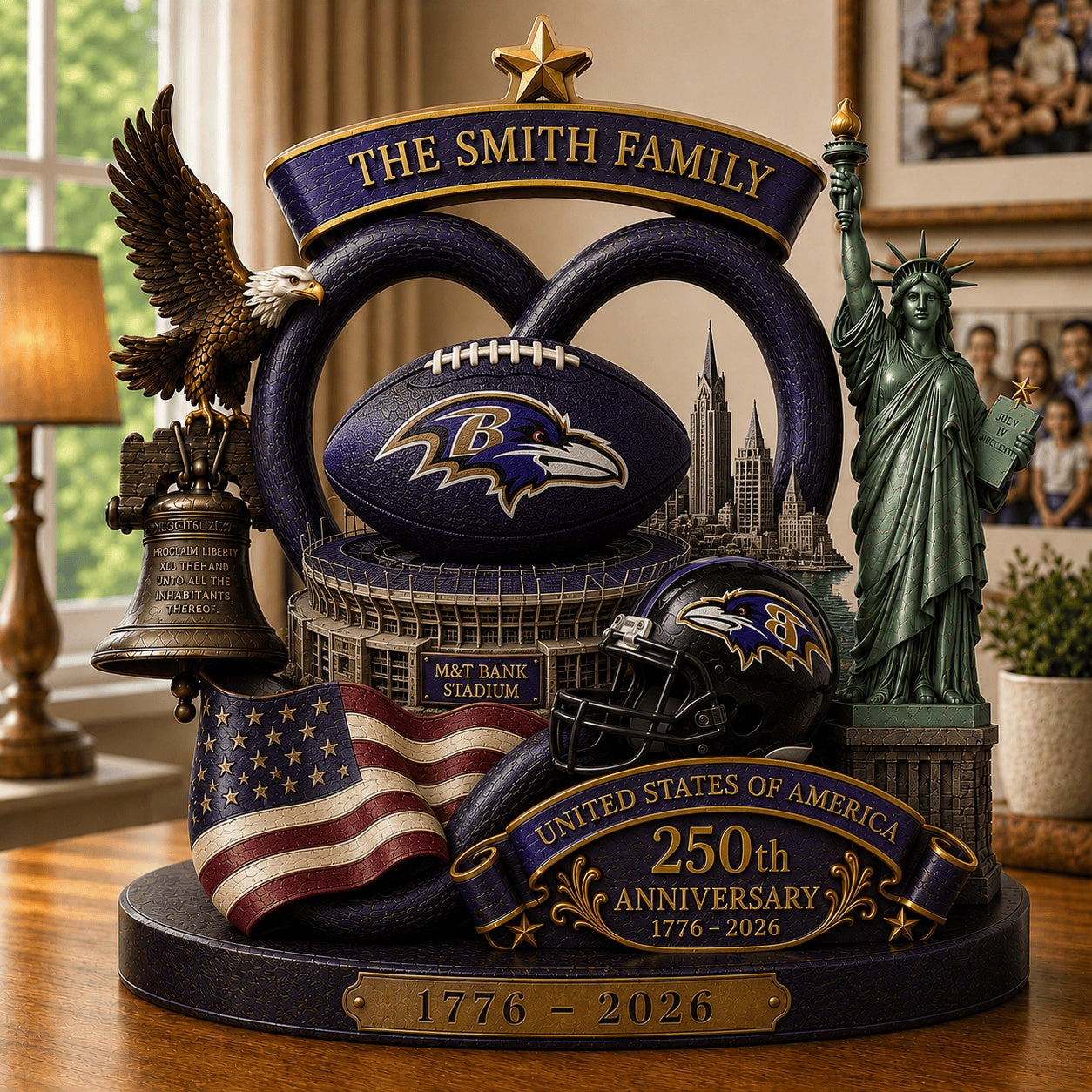 PREMIUM NFL X BAL Team Mix 250th Anniversary Acrylic Block Plaque Custom Name  120626