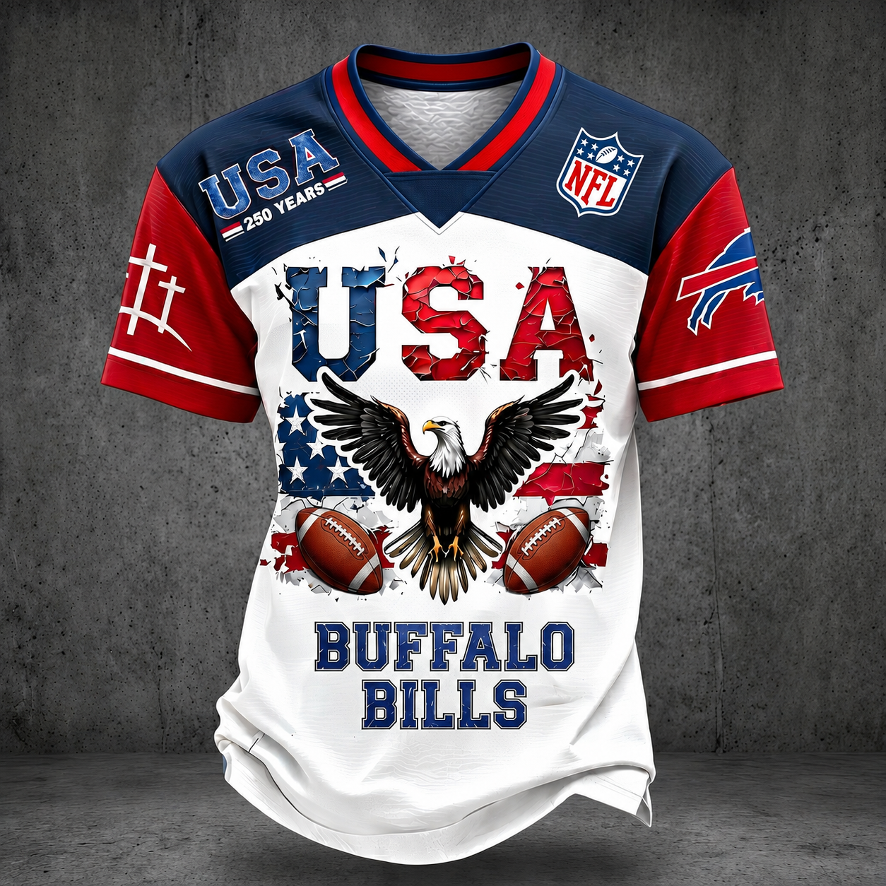 PREMIUM NFL X BB  250TH anniversary LUXURY V-Neck T- Shirt 130626