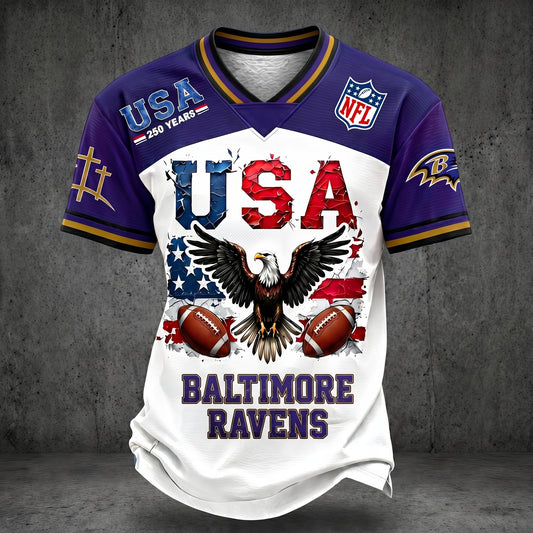 PREMIUM NFL X BR 250TH anniversary LUXURY V-Neck T- Shirt 130626
