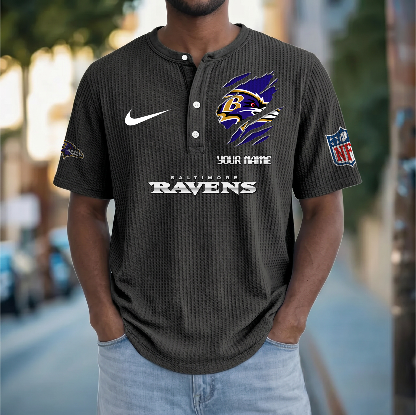 PREMIUM NFL  X  BR Crew neck button Henry Shirt Limited Editions NDT VHM 230426