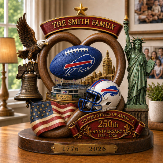 PREMIUM NFL X BUF Team Mix 250th Anniversary Acrylic Block Plaque Custom Name  120626