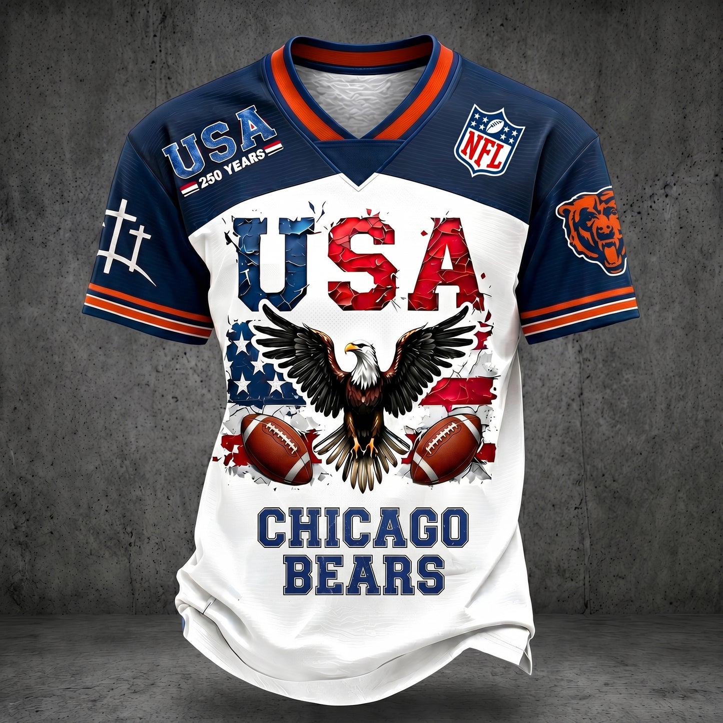 PREMIUM NFL X CB 250TH anniversary LUXURY V-Neck T- Shirt 130626