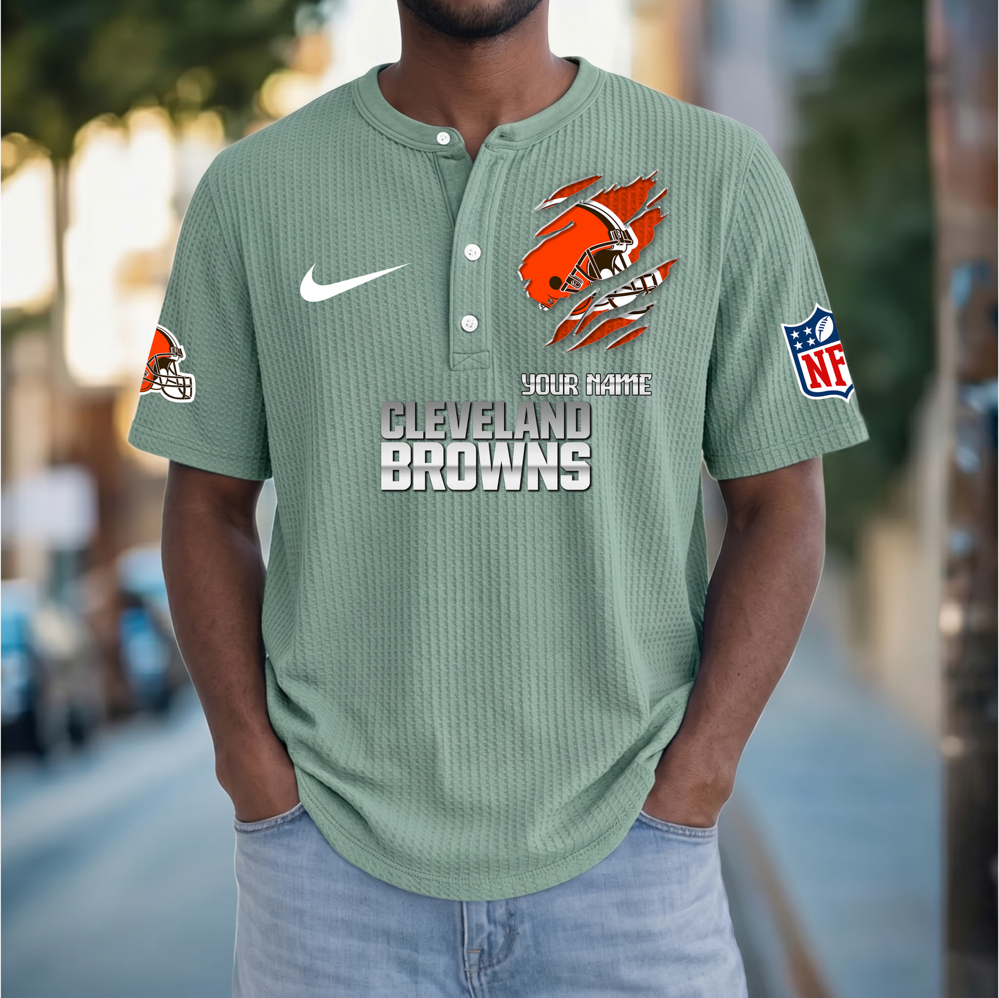 PREMIUM NFL  X  CB Crew neck button Henry Shirt Limited Editions NDT VHM 230426