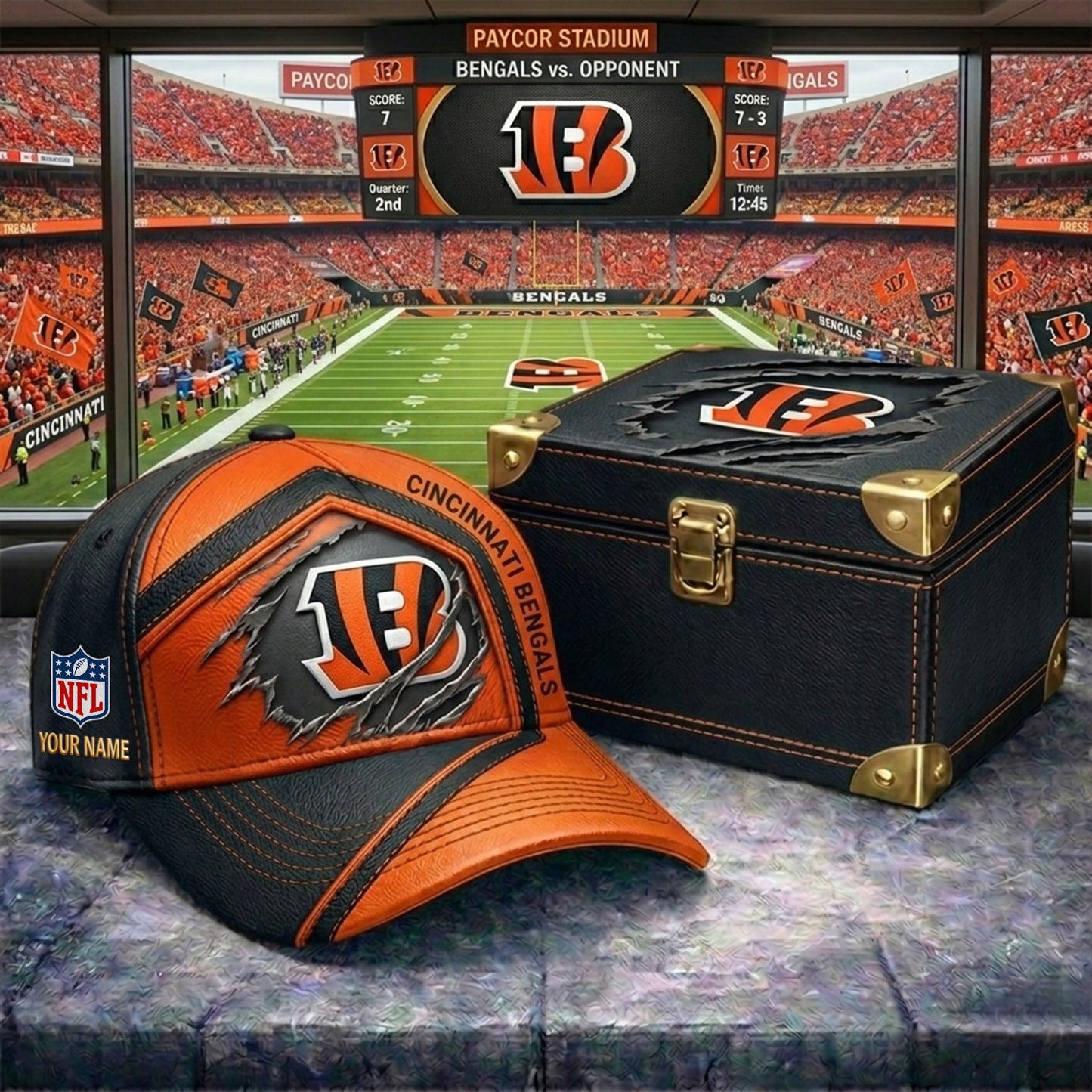 PREMIUM NFL X CIN CRACK CUSTOM NAME HAT NDT NHM 220526