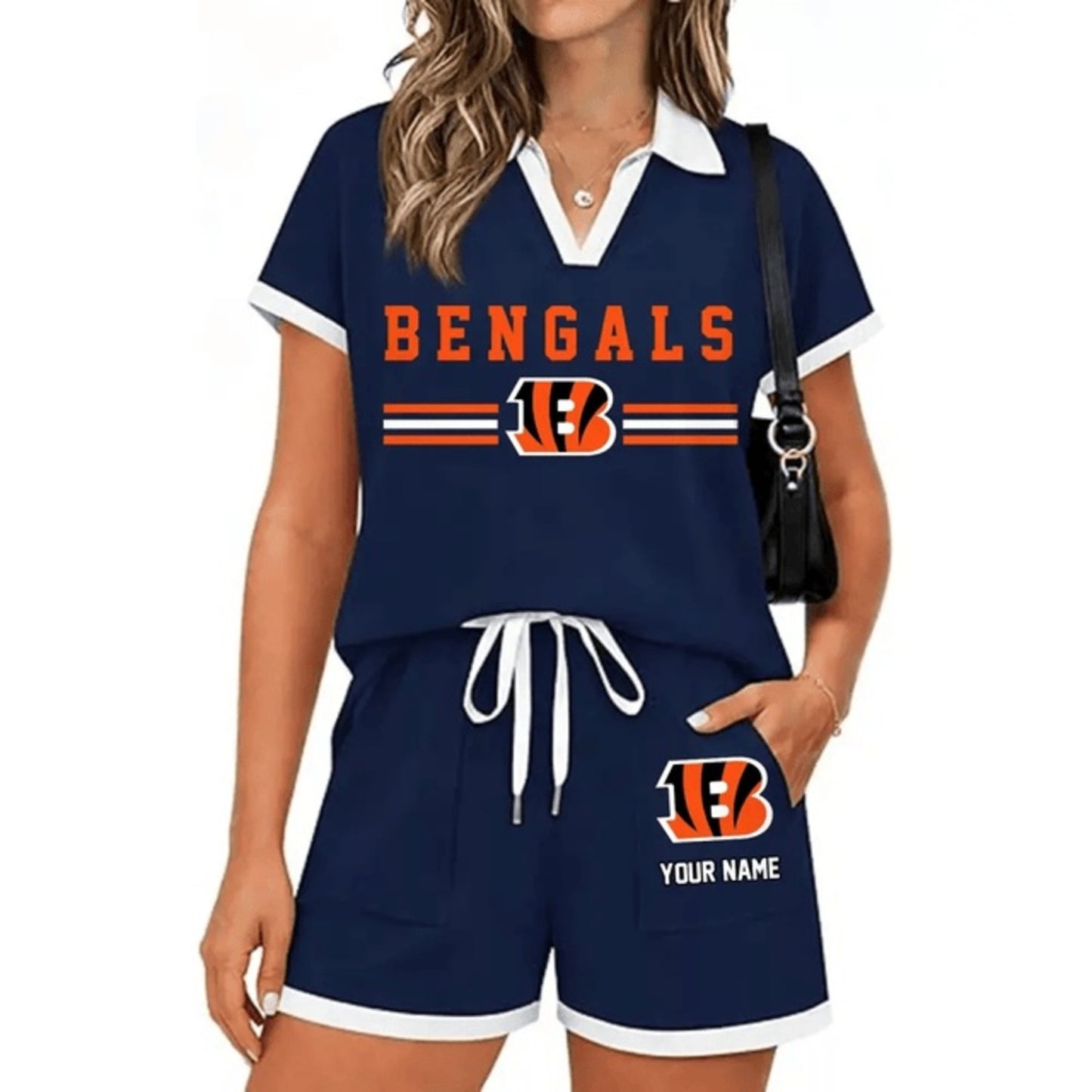 PREMIUM NFL X CIN Retro Athletic Contrast Polo Set FOR SUMMER HOLIDAY NDT NHM 100626