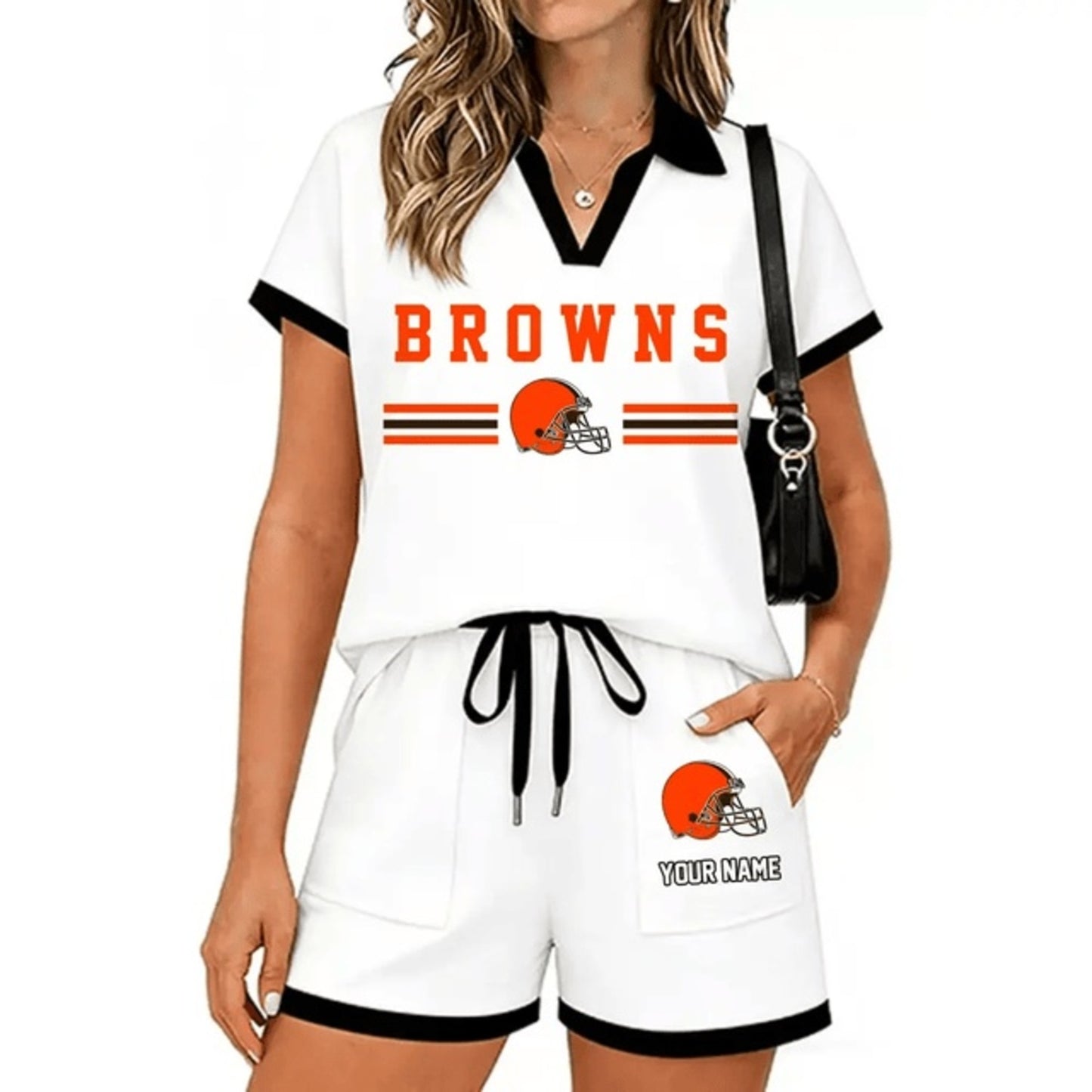 PREMIUM NFL X CLE Retro Athletic Contrast Polo Set FOR SUMMER HOLIDAY NDT NHM 100626
