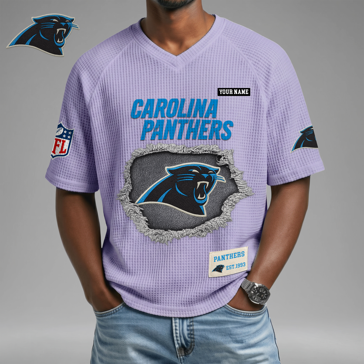 PREMIUM NFL X CP Game Day Waffle V-neck T-shirt 110626