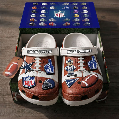 PREMIUM NFL X DAL CLOGS WITH CHARMS NDT NHM