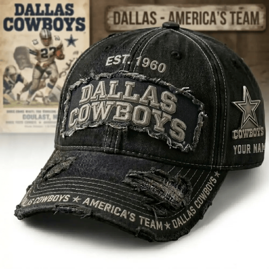 PREMIUM NFL X DAL Denim Washed Custom Name HAT NDT NHM 050526