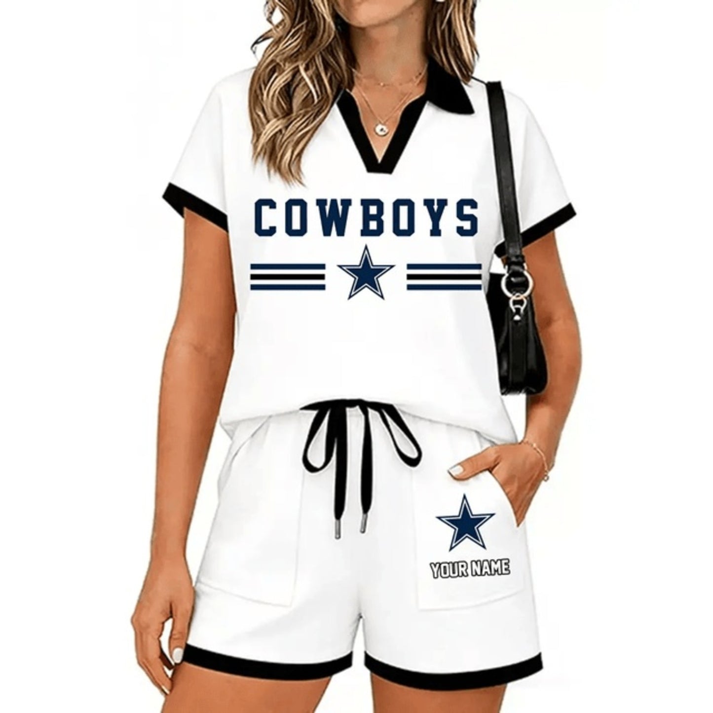 PREMIUM NFL X DAL Retro Athletic Contrast Polo Set FOR SUMMER HOLIDAY NDT NHM 100626