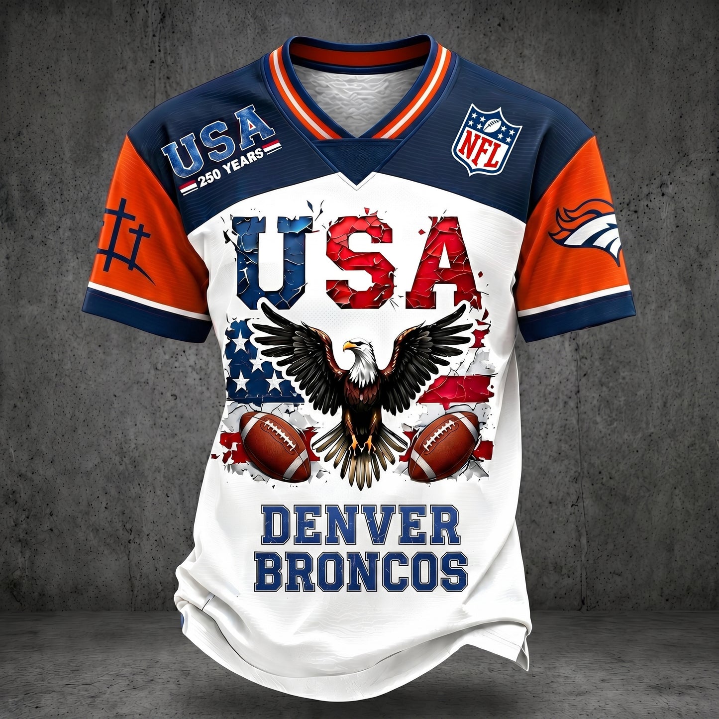 PREMIUM NFL X DB 250TH anniversary LUXURY V-Neck T- Shirt 130626