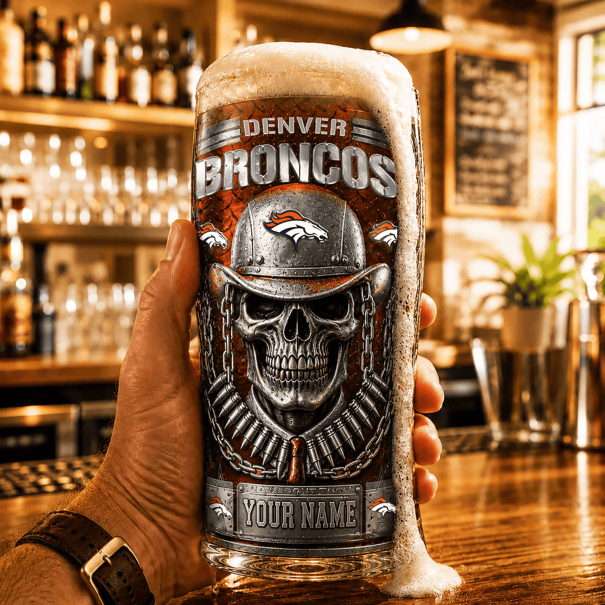 PREMIUM NFL X DB Beer Glass Custom Name Gifts For Fan NDT VHM 020626