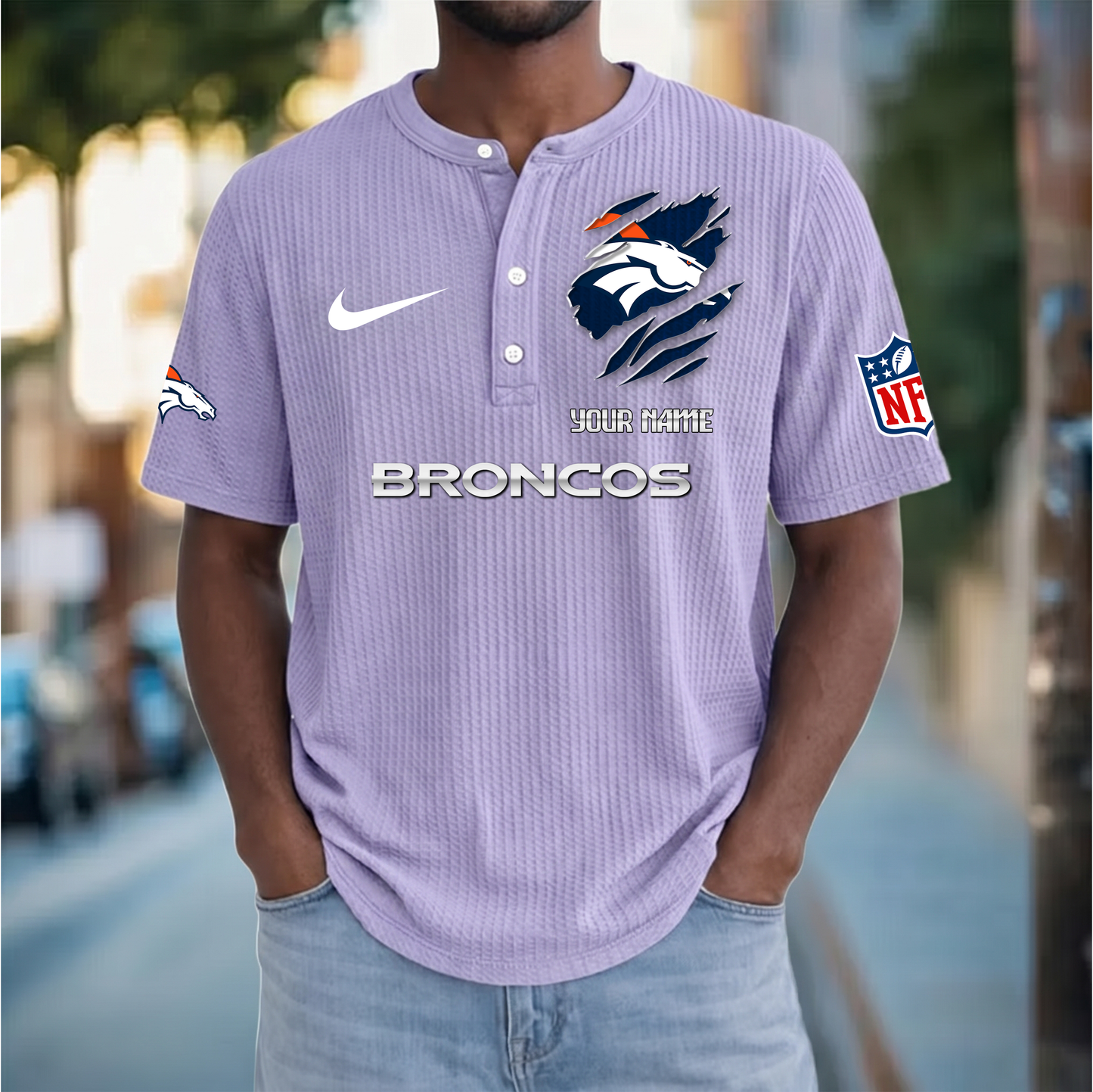 PREMIUM NFL  X  DB Crew neck button Henry Shirt Limited Editions NDT VHM 230426