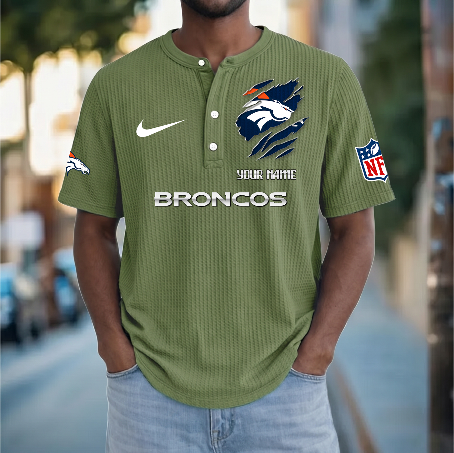 PREMIUM NFL  X  DB Crew neck button Henry Shirt Limited Editions NDT VHM 230426