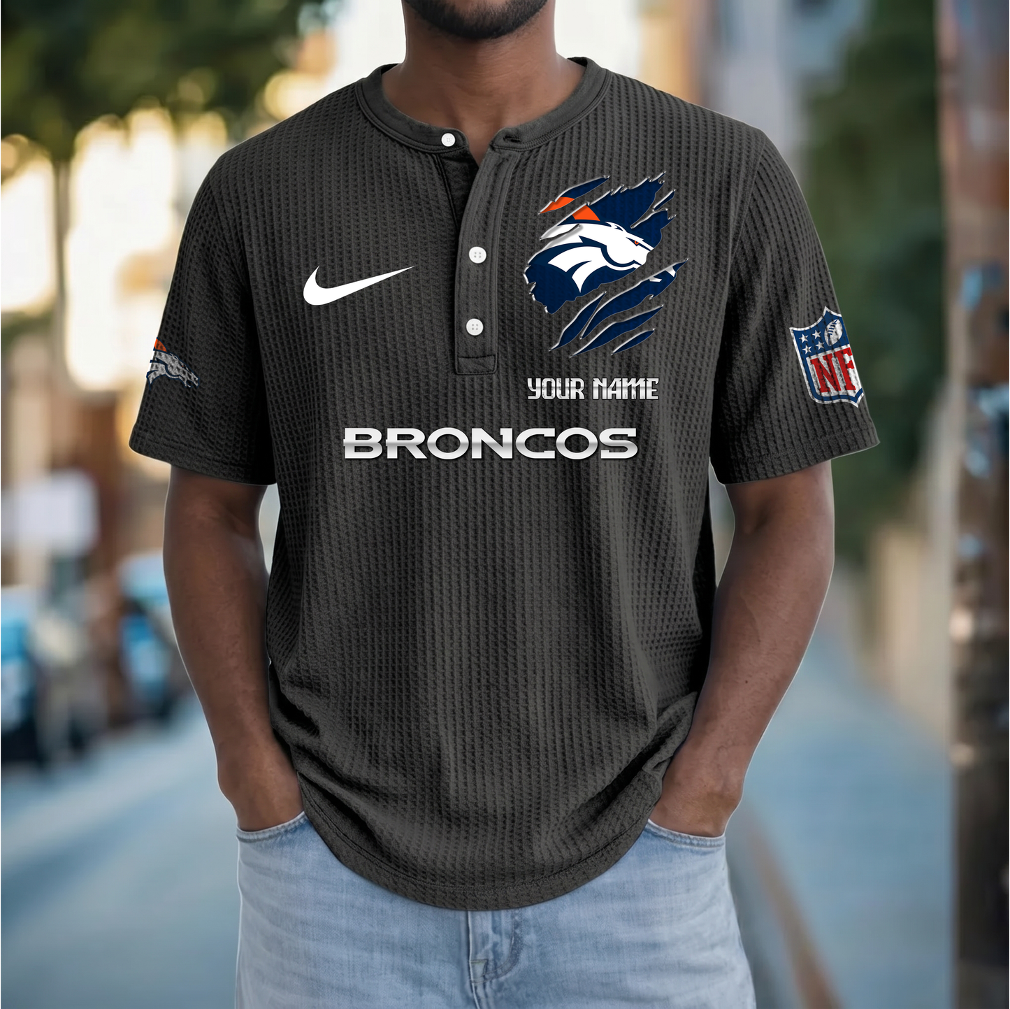 PREMIUM NFL  X  DB Crew neck button Henry Shirt Limited Editions NDT VHM 230426