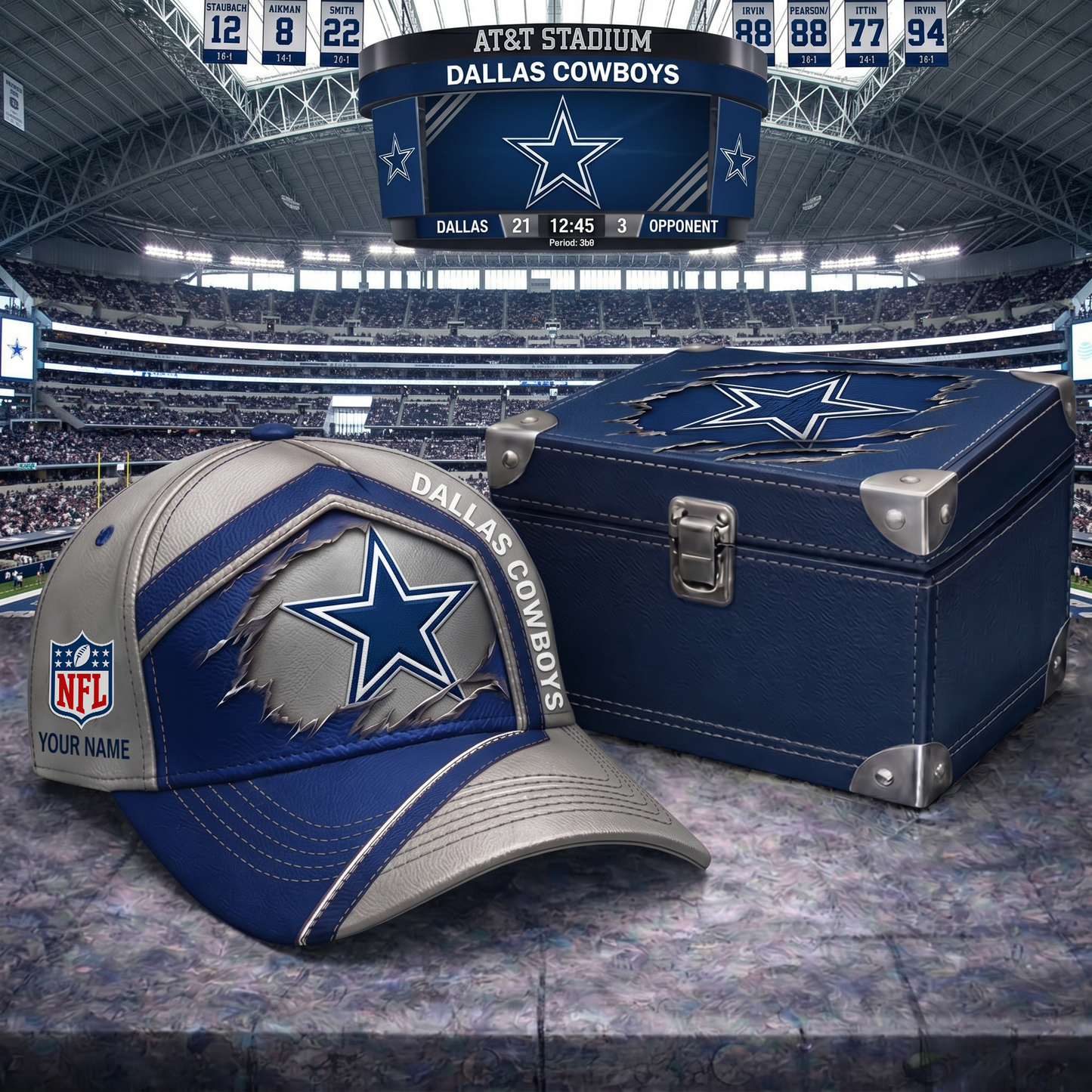 PREMIUM NFL X DC CRACK CUSTOME NAME HAT LIMITED EDITIONS NDT VHM 220426