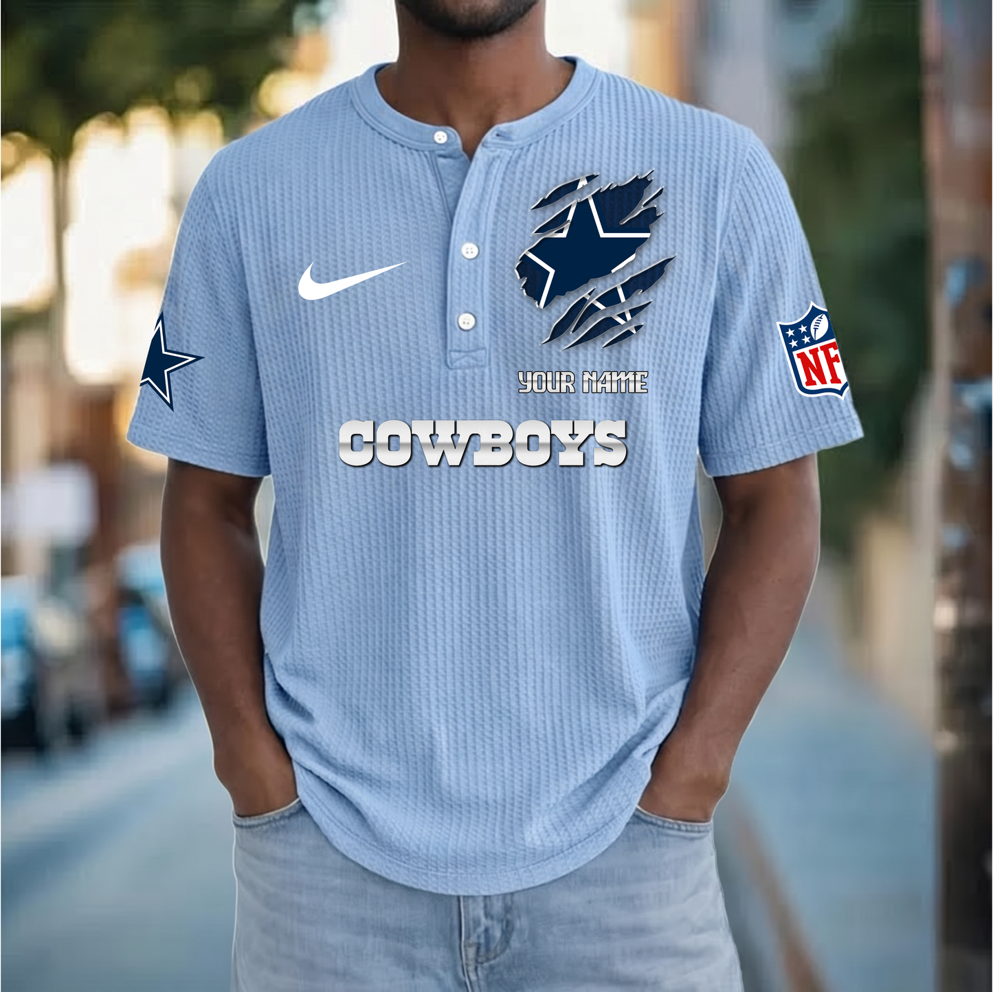 PREMIUM NFL  X  DC Crew neck button Henry Shirt Limited Editions NDT VHM 230426