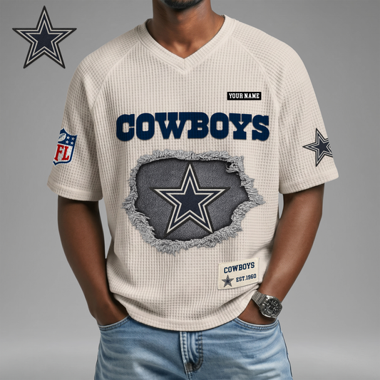 PREMIUM NFL X DC Game Day Waffle V-neck T-shirt 110626