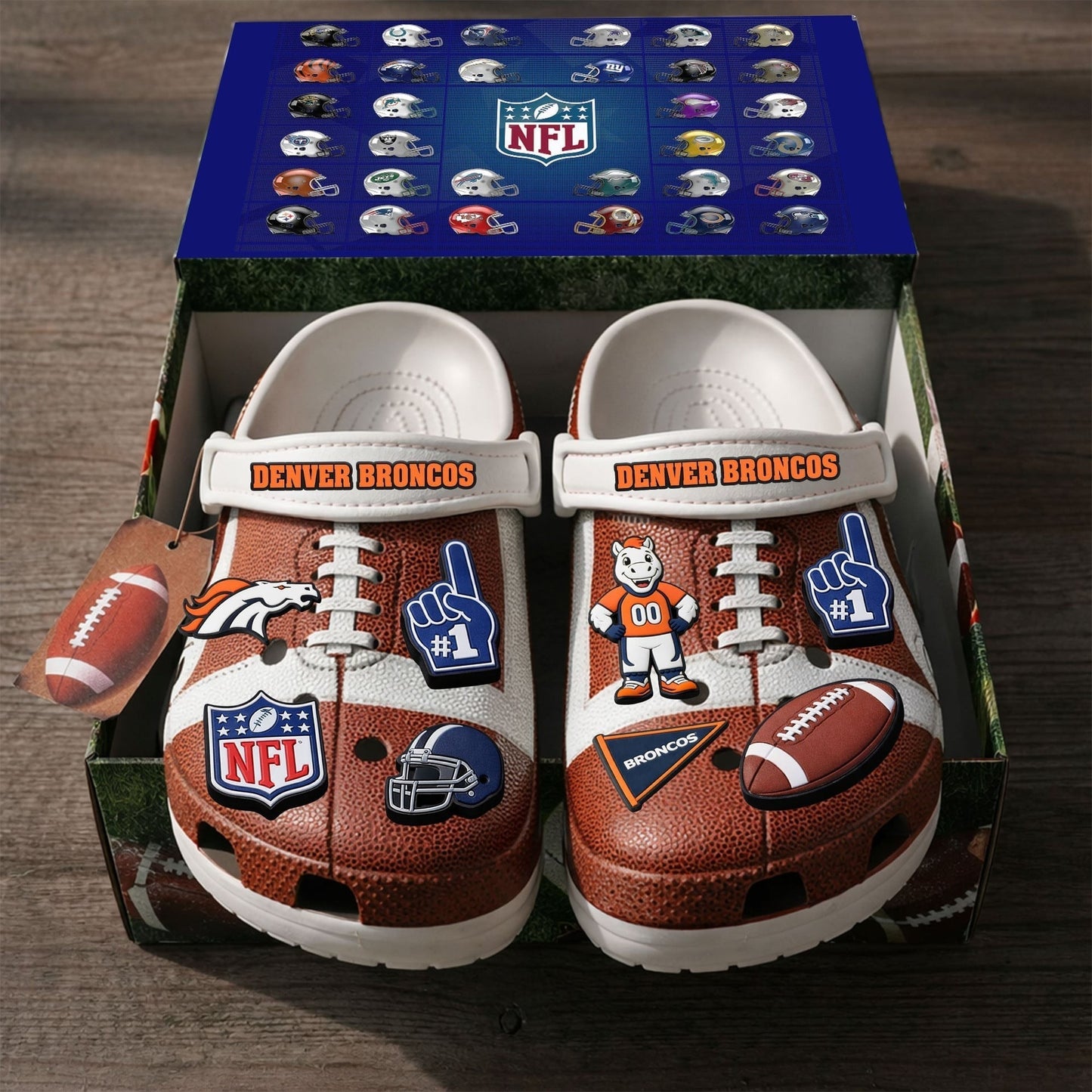 PREMIUM NFL X DEN CLOGS WITH CHARMS NDT NHM