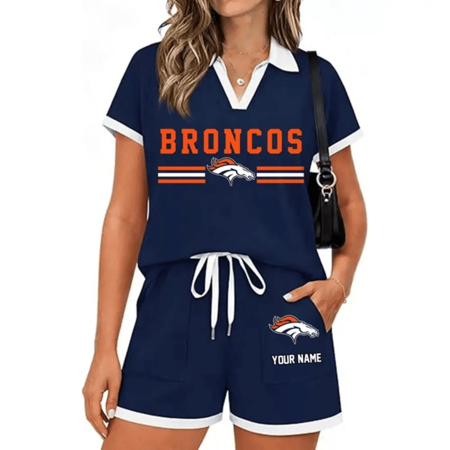 PREMIUM NFL X DEN Retro Athletic Contrast Polo Set FOR SUMMER HOLIDAY NDT NHM 100626