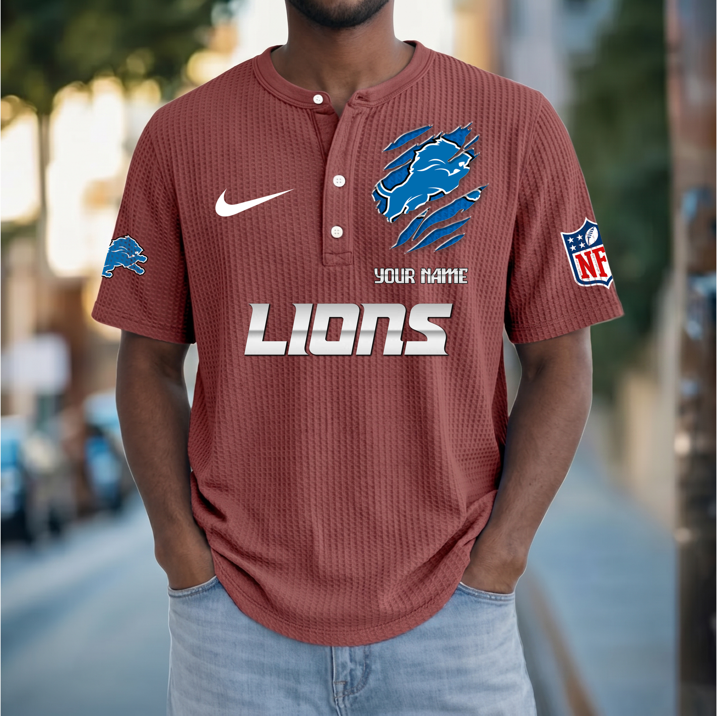 PREMIUM NFL  X  DL Crew neck button Henry Shirt Limited Editions NDT VHM 230426