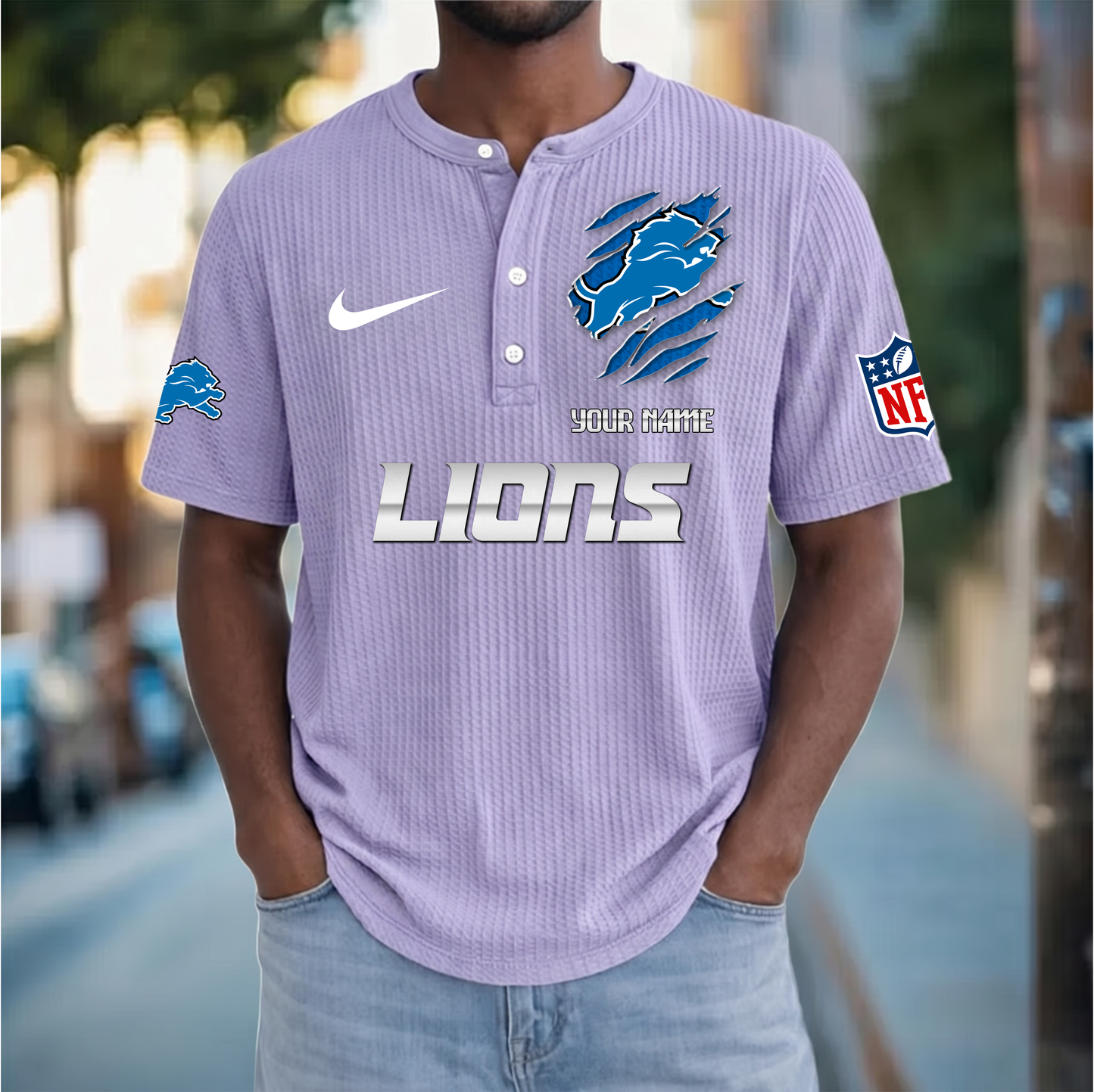 PREMIUM NFL  X  DL Crew neck button Henry Shirt Limited Editions NDT VHM 230426