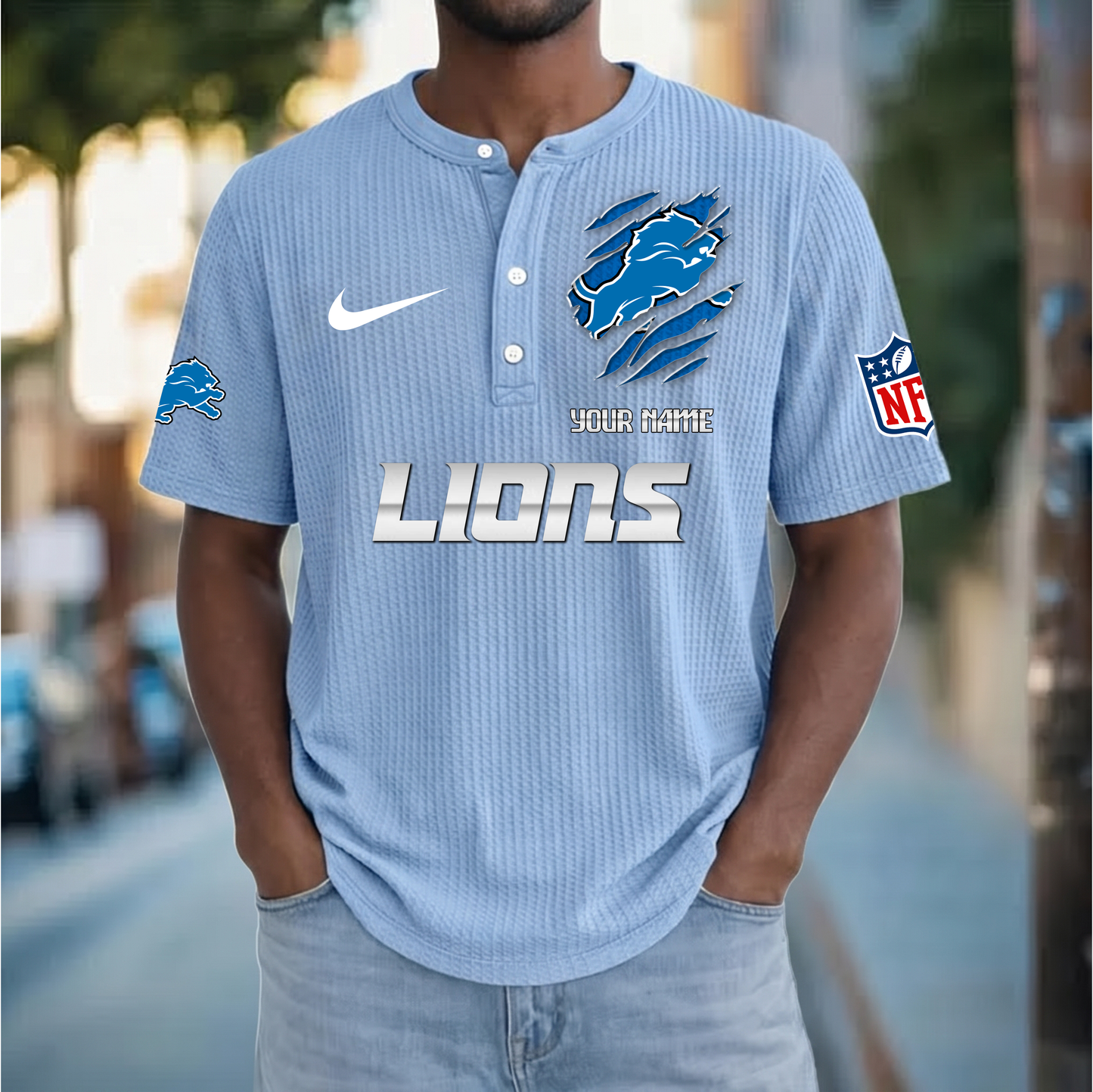 PREMIUM NFL  X  DL Crew neck button Henry Shirt Limited Editions NDT VHM 230426