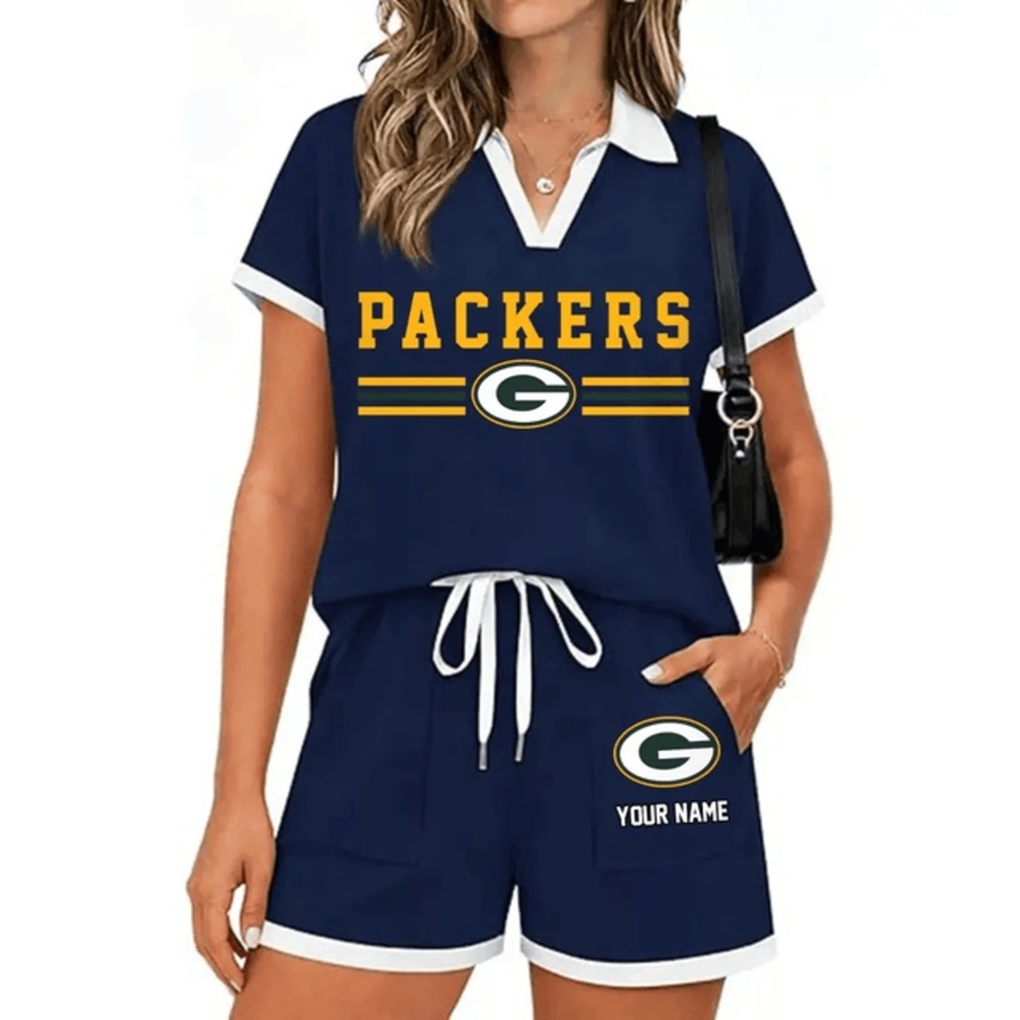PREMIUM NFL X GB Retro Athletic Contrast Polo Set FOR SUMMER HOLIDAY NDT NHM 100626