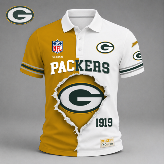 PREMIUM NFL X GBP LUXURY V-Neck POLO SHIRT 150626