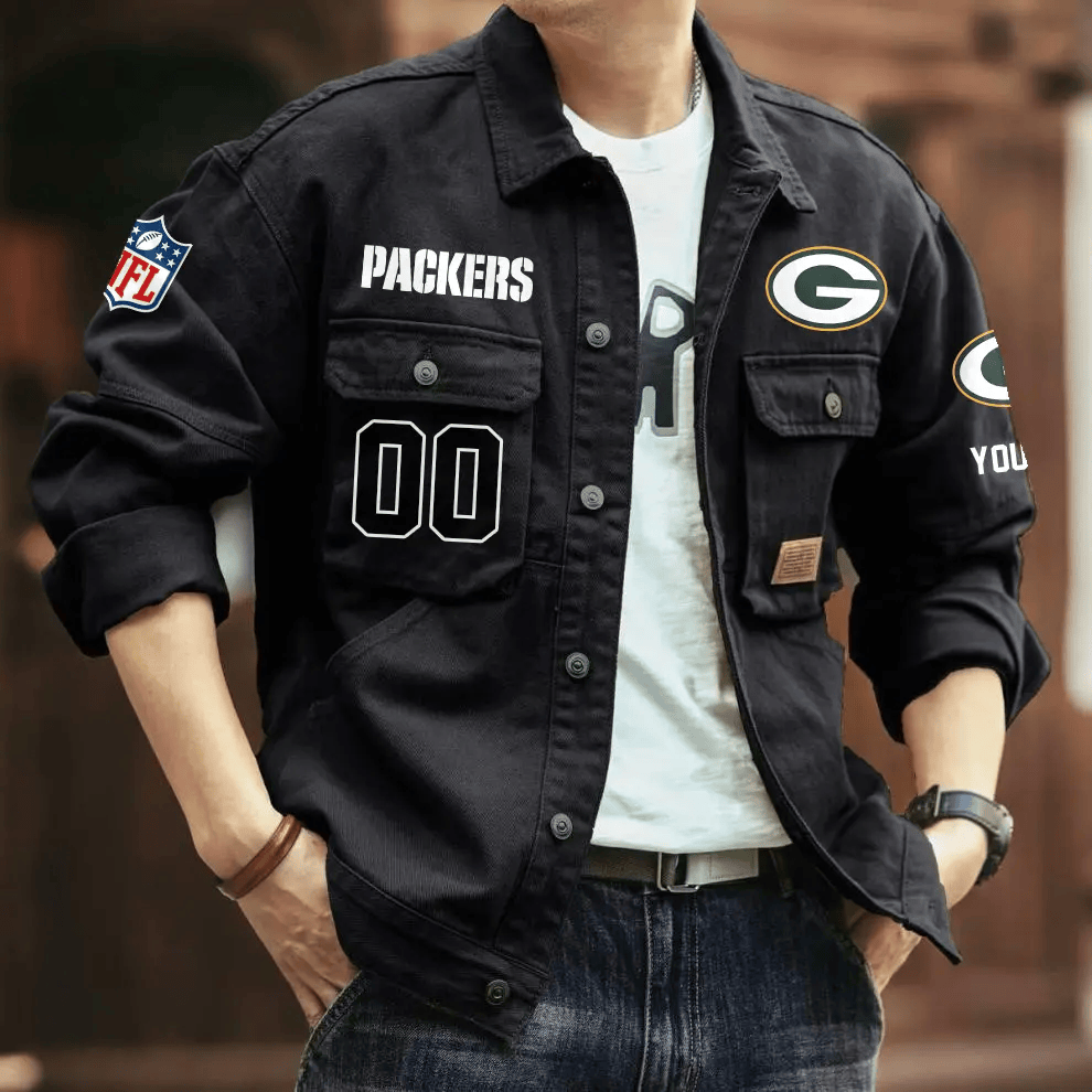 PREMIUM NFL X GBP Men's Denim Autumn Jackets NDT VHM 090626