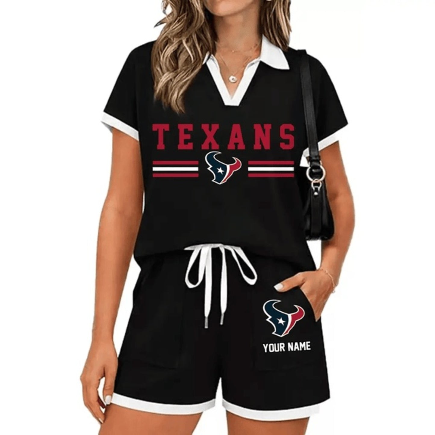 PREMIUM NFL X HOU Retro Athletic Contrast Polo Set FOR SUMMER HOLIDAY NDT NHM 100626