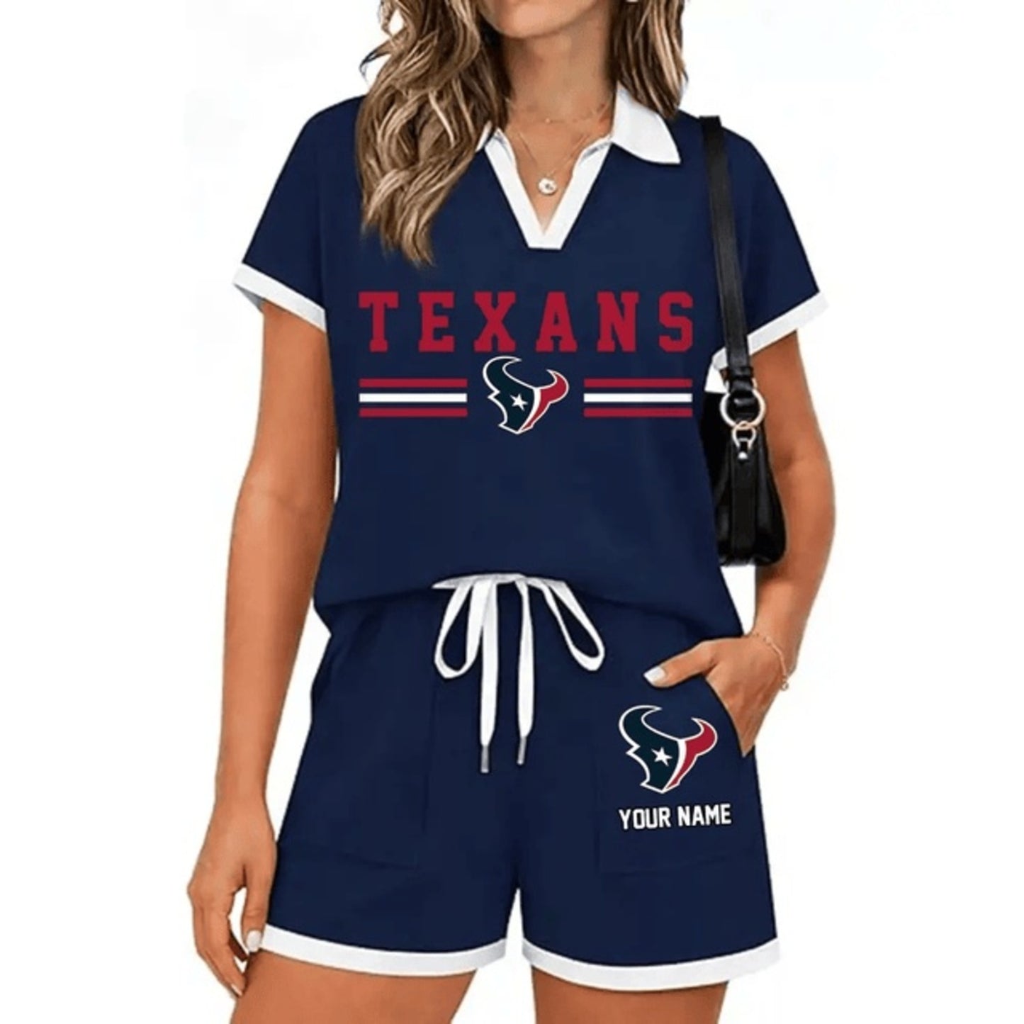 PREMIUM NFL X HOU Retro Athletic Contrast Polo Set FOR SUMMER HOLIDAY NDT NHM 100626