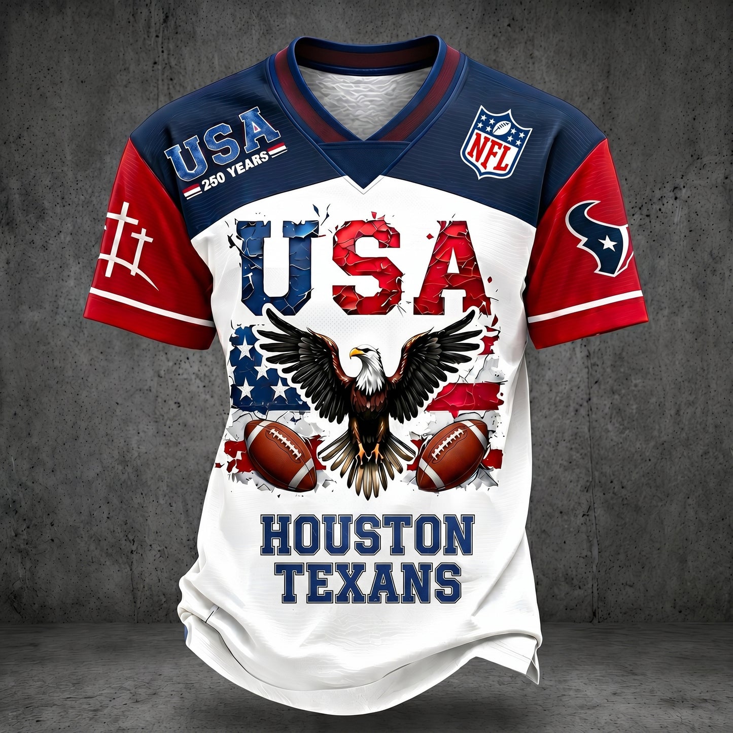 PREMIUM NFL X HT 250TH anniversary LUXURY V-Neck T- Shirt 130626