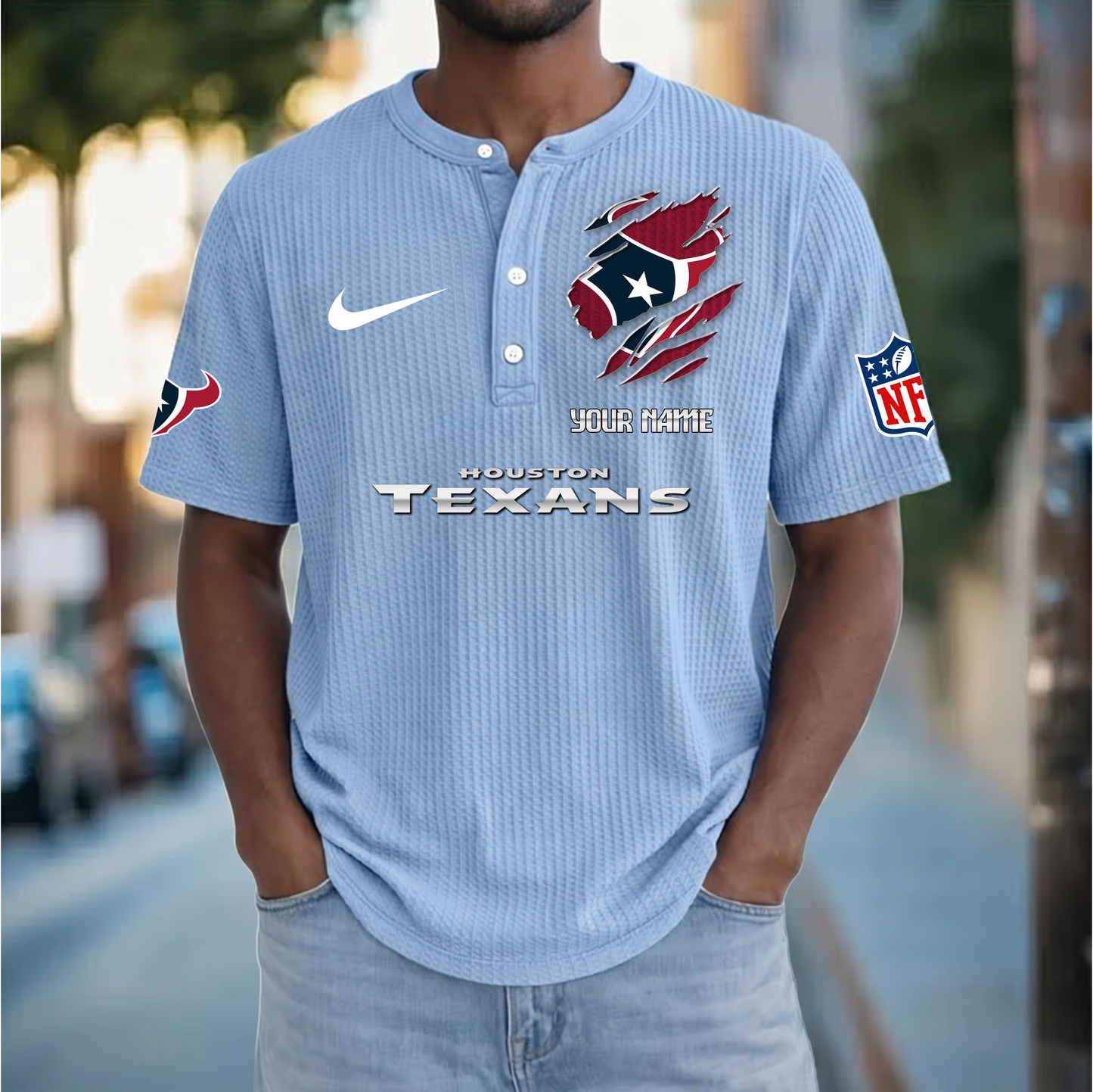 PREMIUM NFL  X  HT Crew neck button Henry Shirt Limited Editions NDT VHM 230426